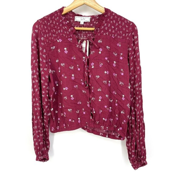 Small NWT Hippie Rose Juniors' Printed Top - Picture 1 of 5